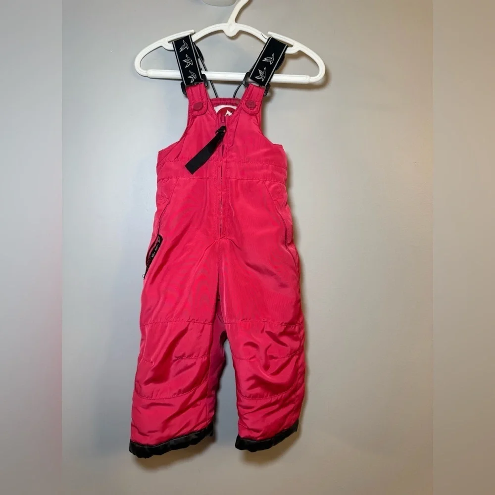 Canada Weather Gear Pink Toddler Snow Bibs 12M Insulated Ski Snow Pants